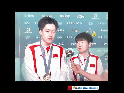 &ldquo;多谢&rdquo;，王队语言天赋非常好，反应也快👍 #sports #cute #tabletennis #pingpong #王楚钦 #孙颖莎