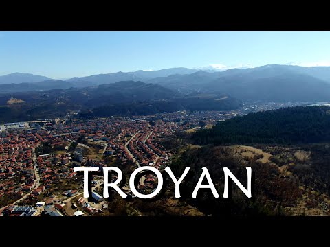 Beautiful views from the mountain town of Troyan in early spring [drone 4k]