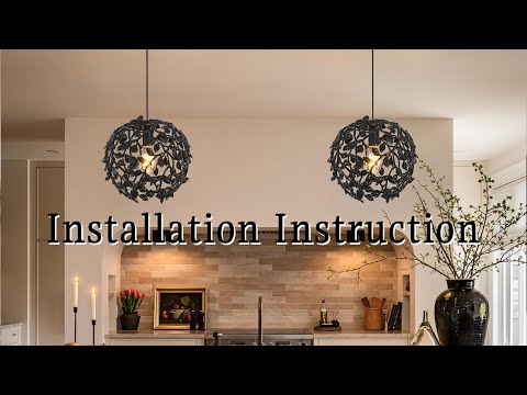 Elara Black Spherical Cage Chandelier Installation Instruction