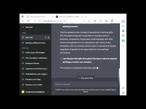 ChatGPT Spirituality ACIM Lesson 315 - All gifts my brothers give belong to me