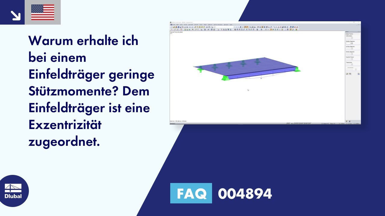 [EN] FAQ 004894 | Proč dostávám u prostého nosníku malé podporové momenty? K dispozici ...