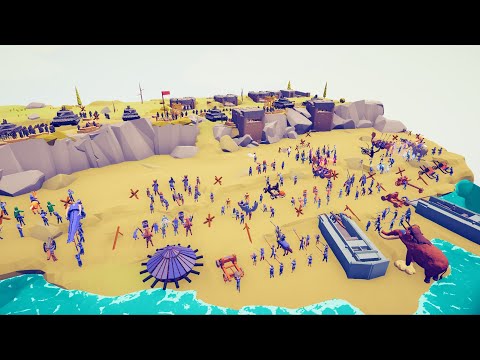 80x WW2 ARMY  vs  ALL FACTION  - Totally Accurate Battle Simulator TABS