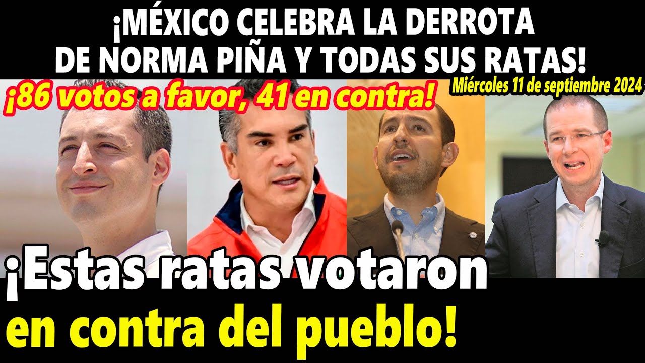 ¡México celebra la derrota de Norma Piña! Estas ratas votaron en contra del pueblo