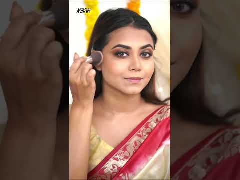 Durga Pujo Smokey Eye Makeup Look ft. @SharmiliChakraborty  | Festive Makeup 2022 | Nykaa #Shorts
