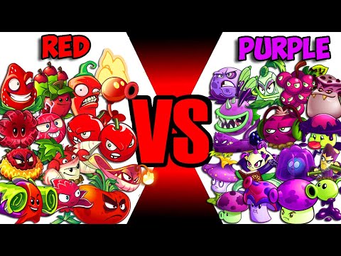 Team PURPLE vs RED Plants - Who Will Win? - PvZ 2 Team Plant Battlez