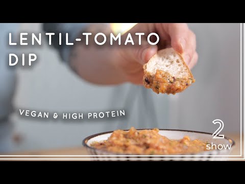 Lentil-Tomato-Basil Dip | Vegan High Protein Fitness Recipe
