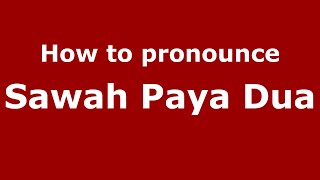 How to pronounce Sawah Paya Dua