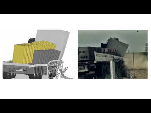 TB81 on H4b bridge barrier - LS-Dyna simulation compared to experiment