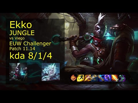 Ekko Jungle vs Viego - EUW Challenger 8/1/4 Patch 11.14 Gameplay