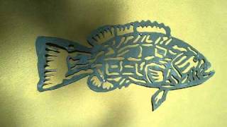 Metal fish art.   Black grouper tribal gamefish $59.00