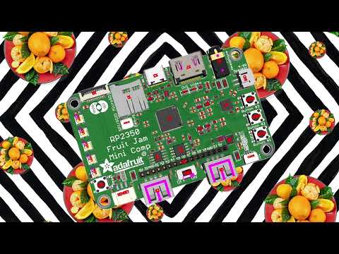 Fruit Jam RP2350B credit-card mini computer with all the fixin's 🍓🍇💾