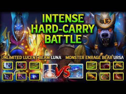 INTENSE HARD-CARRY BATTLE | UNLIMITED LUCENT BEAM LUNA VS. MONSTER ENRAGE BEAR URSA DOTA 2