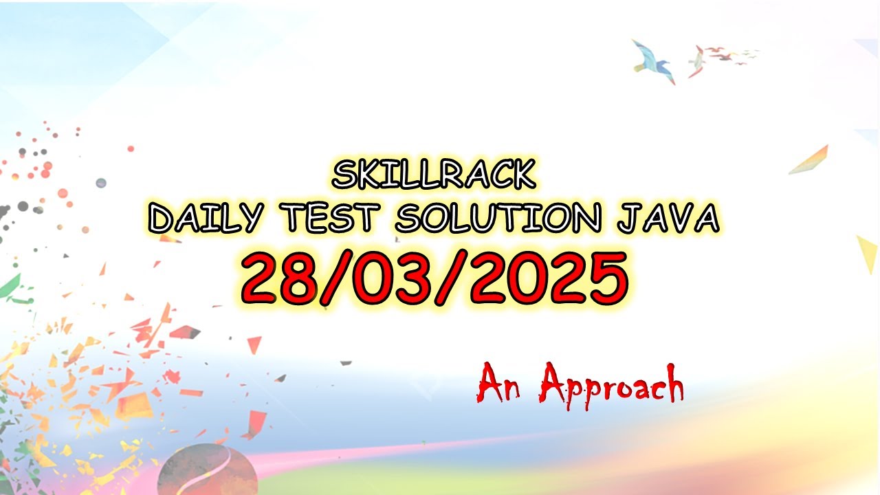 SkillRack Daily Test Java Solution | 28/03/2025 #skillrack #coderack