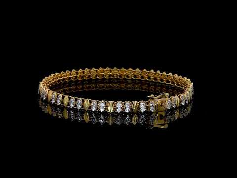 Diamond & 18K/14K Gold Marquise-Style Tennis Bracelet