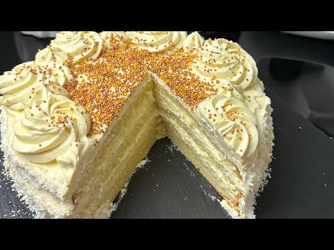 The most delicious lemon cream cake with moist crust👌🍰🍋#reelsviralシ