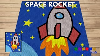FREE GRAPH Space Rocket C2C & Tapestry Crochet Pattern | Magic Yarn Pixels