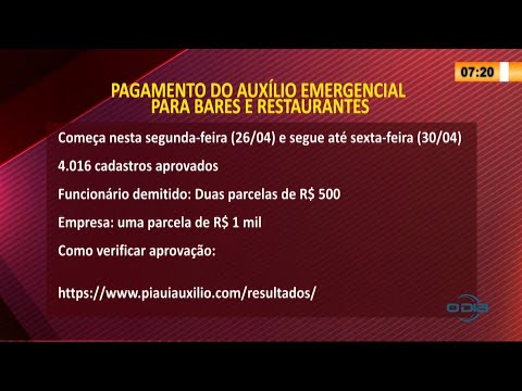 Sai hoje o benefício de auxílio para bares e restaurantes 26 04 2021