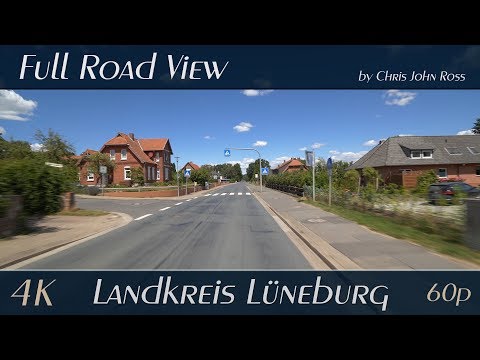 Landkreis Lüneburg, Germany: Südgellersen - Oerzer Straße, Kirchgellerser Straße - 4K Ultra HD Video