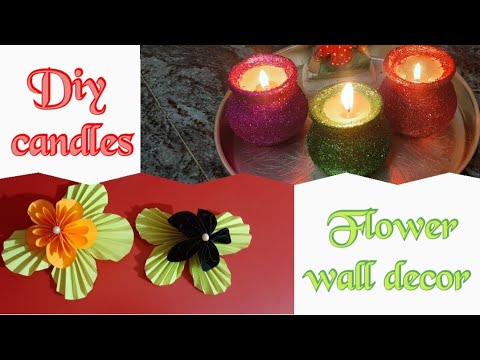 Easy and  beautiful diy candle , flower wall decor // beautiful ideas for any occasion // by:SATWIKA