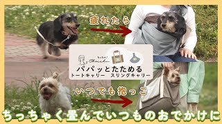 パパッとたためるペットのおでかけグッズ【Chiccha トートキャリー・スリングキャリー】