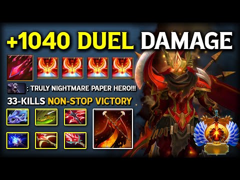 WTF +1040 DUEL DAMAGE LATE GAME Legion Commander | 33-Kills Non-stop Duel Victory 7.39e Dota 2