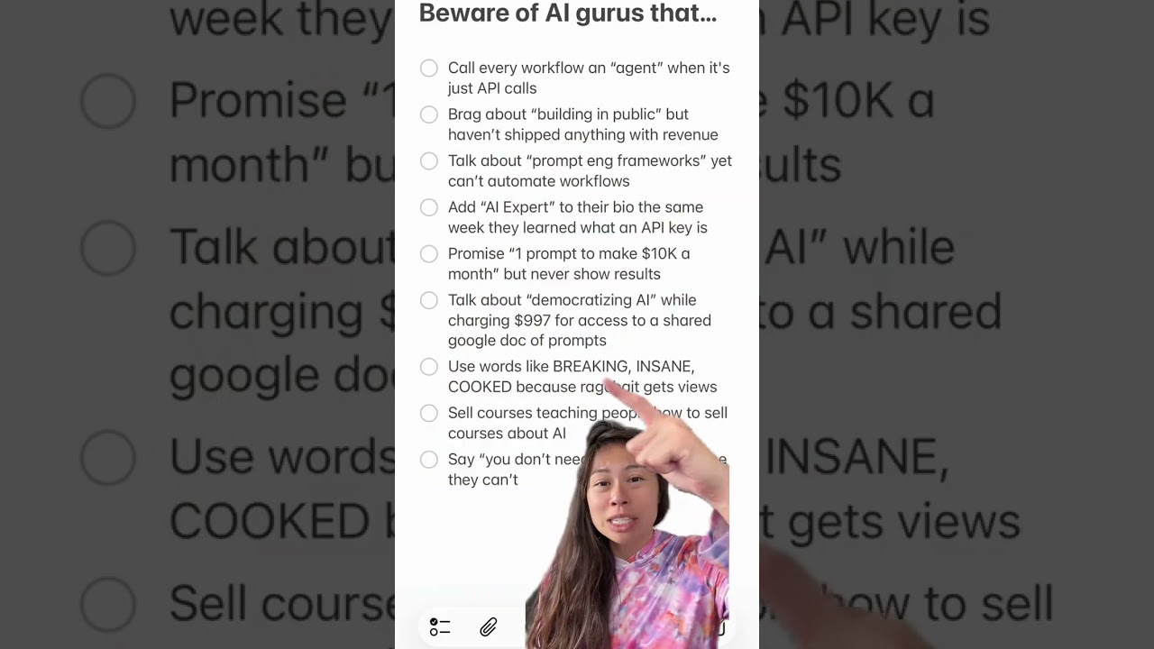 Beware of AI gurus that… forget to record audio 🤭 #ai #artificialintelligence #chatgpt #sabrinaramo