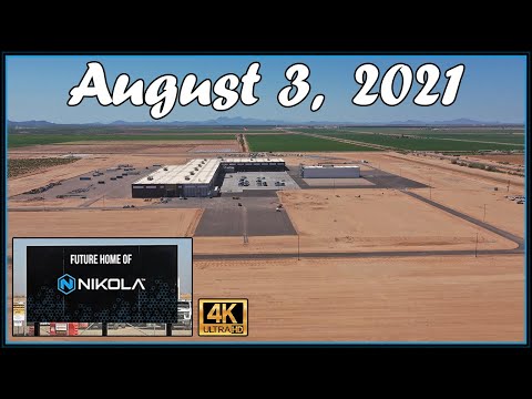 Nikola Semi Pilot Factory Construction Site August 3rd, 2021 | Drone Footage of 10:00 AM