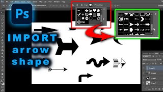 How to Import arrow shape in  Photoshop | Import arrow shape photoshop download