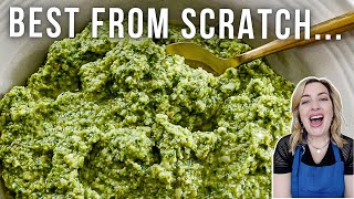 The BEST basil pesto from scratch... (easy dinner!)