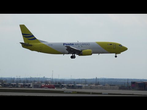 Superselten Poste Air Cargo Boeing 737-490(SF) EI-GHC landing from Palermo at Leipzig Halle Airport