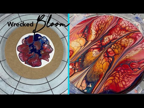 369. Sheleeart Fluid Artist - Wrecked, Red and Gold Bloom