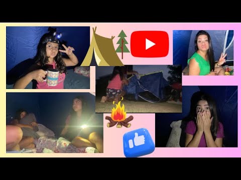 Acampando no quintal de casa, deu ruim, barulhos estranhos,LOBISOMEM 🫣😬