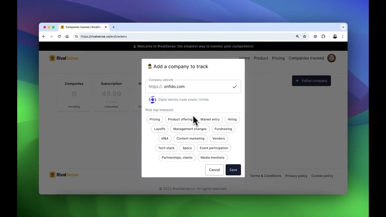 How RivalSense works