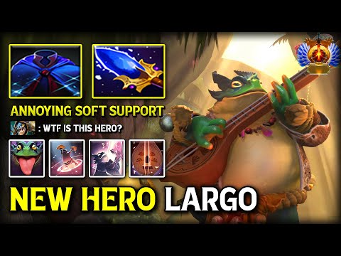 NEW HERO LARGO Soft Support Annoying Bash With Aghs Scepter Item Build DotA 2