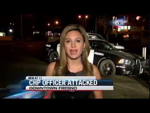 Dozens of people in Fresno attack a CHP patrol car