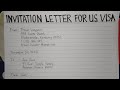 How To Write An Invitation Letter for US Visa Step by Step | Writing Practices