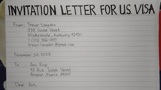 How To Write An Invitation Letter for US Visa Step by Step | Writing Practices