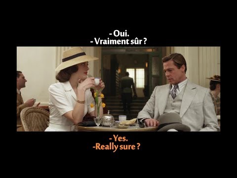 FRENCH LESSON - learn french with movies ( french + english subtitles ) Allied part1