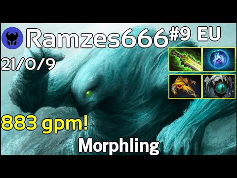 883 gpm! Ramzes666 [VP] plays Morphling!!! Dota 2 7.21