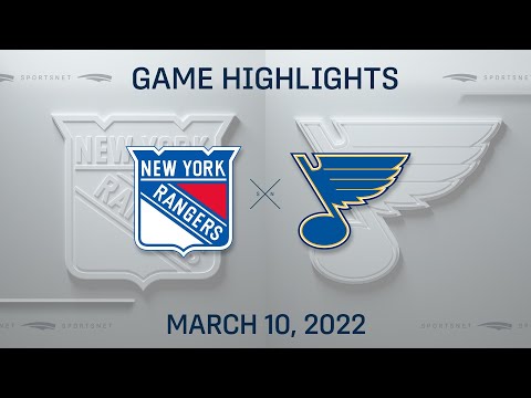 NHL Highlights | Rangers vs. Blues - Mar. 10, 2022