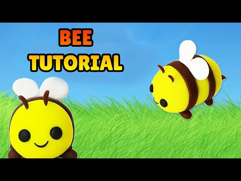 🔴 DIY How to Make MINIATURE BEE - Easy Polymer Clay Food, Fondant for cakes, plastilina tutorial DIY