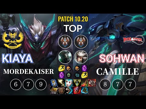 GAM Kiaya Mordekaiser vs KT SoHwan Camille Top - KR Patch 10.20