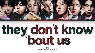 Download lagu BTS (방탄소년단) — they don't know 'bout us (Han | Rom | Eng Color Coded Lyrics NOTES) mp3 Download lagu BTS (방탄소년단) — they don't know 'bout us (Han | Rom | Eng Color Coded Lyrics NOTES) mp3