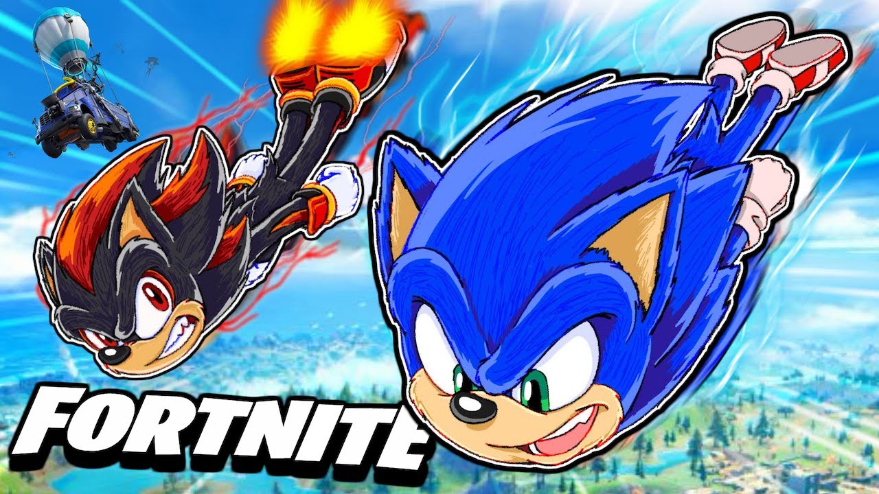 Movie Sonic & Movie Shadow VS Fortnite!!