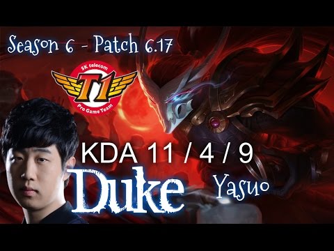 SKT T1 Duke YASUO vs TRUNDLE Top - Patch 6.17 KR Ranked | League of Legends