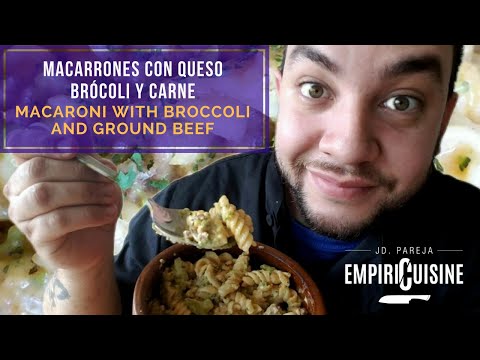 Receta de macarrones con queso brócoli y carne molida