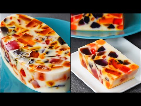 Broken Glass Jelly Pudding | Easy No-Bake Jelly Dessert | Milk & Jelly Pudding Dessert | N'Oven