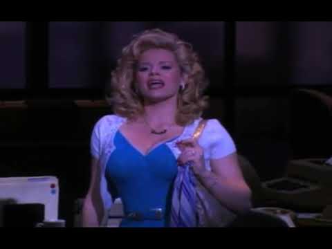 Broadway preview still from 9 to 5: The Musical—Janney, Block, and Hilty front and center