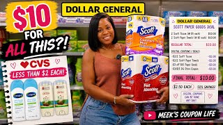 $10 for ALL THIS?! + Dollar General Paper Deal + CVS Deal Under $2 Each | Couponing Vlog