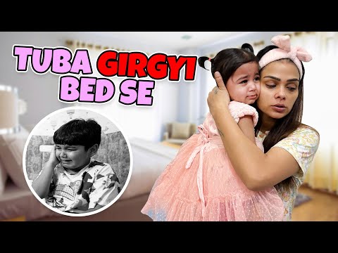 Tuba fell from the bed